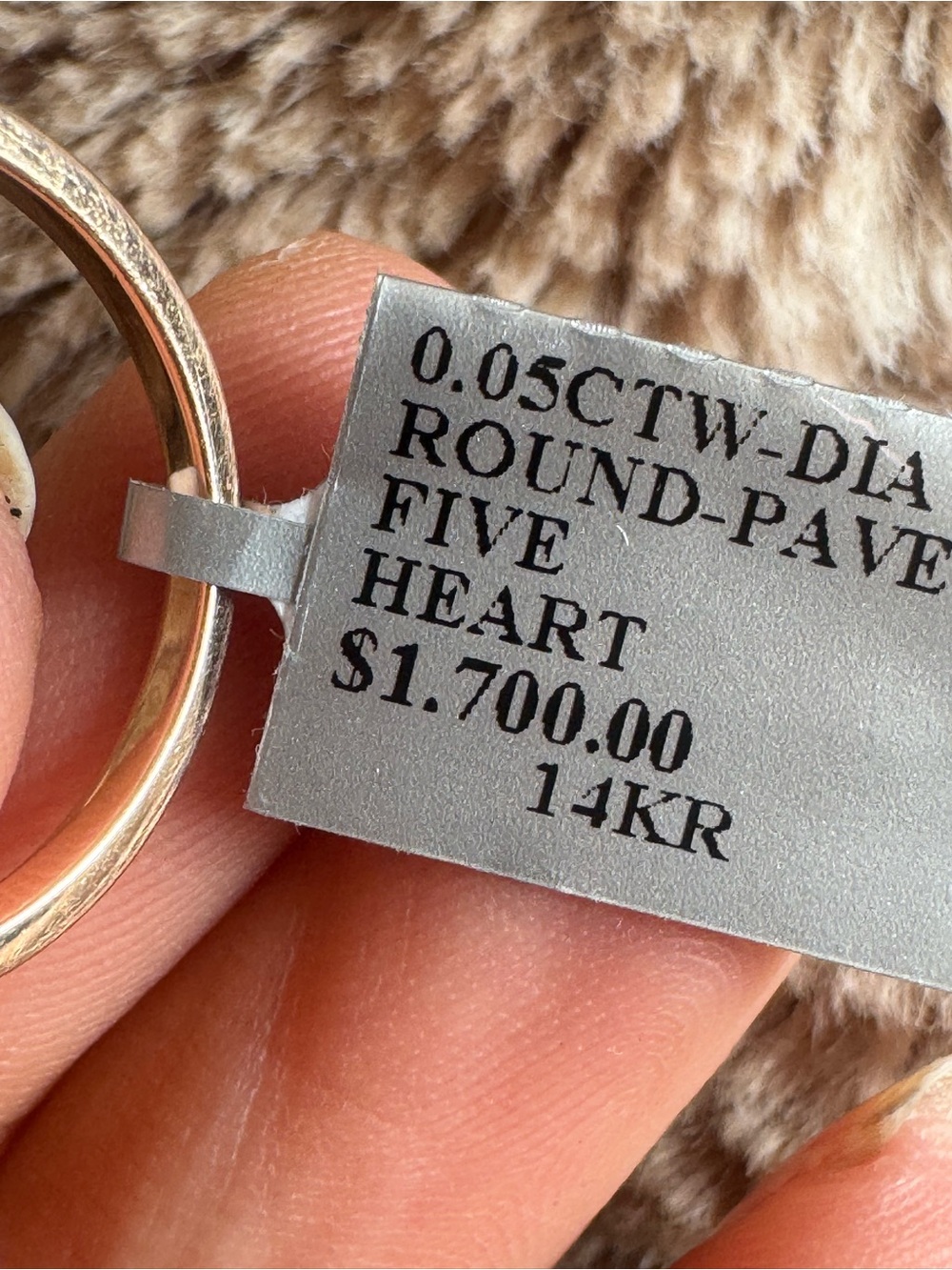 14K Rose Gold Five Heart Diamond Pavé Ring – Size 6.5 - Picture 13 of 14